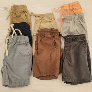 Toddler boys' chino/khaki shorts with drawstring & pockets. Bundle w/8 pairs!!!!